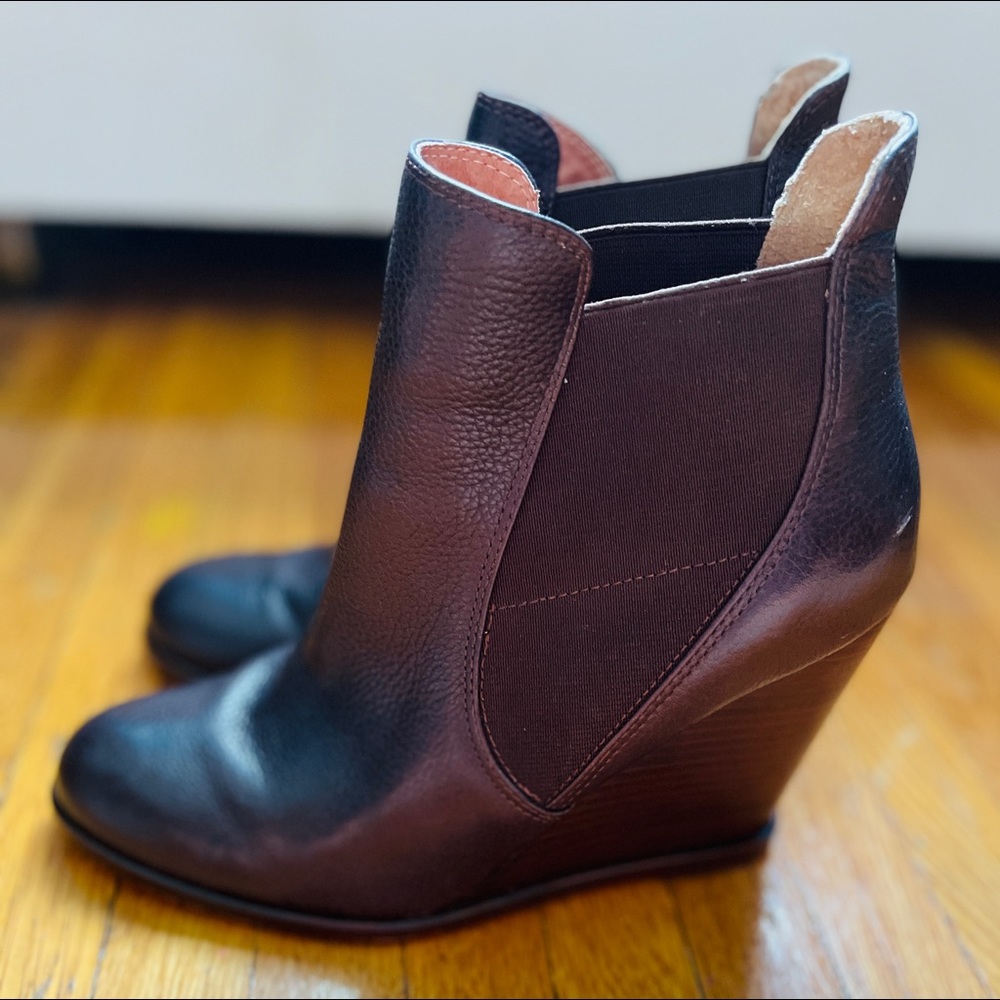 Corso Como Lexy Wedge pebbled leather booties